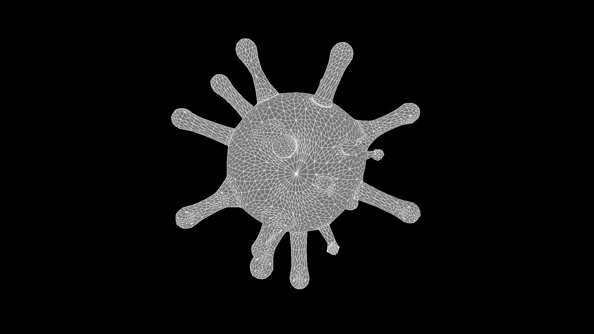 Virus - Variant A Low-poly 3D model_7
