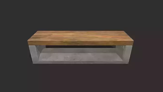 Bench 01 Low Poly PBR Realistic Low-poly 3D model