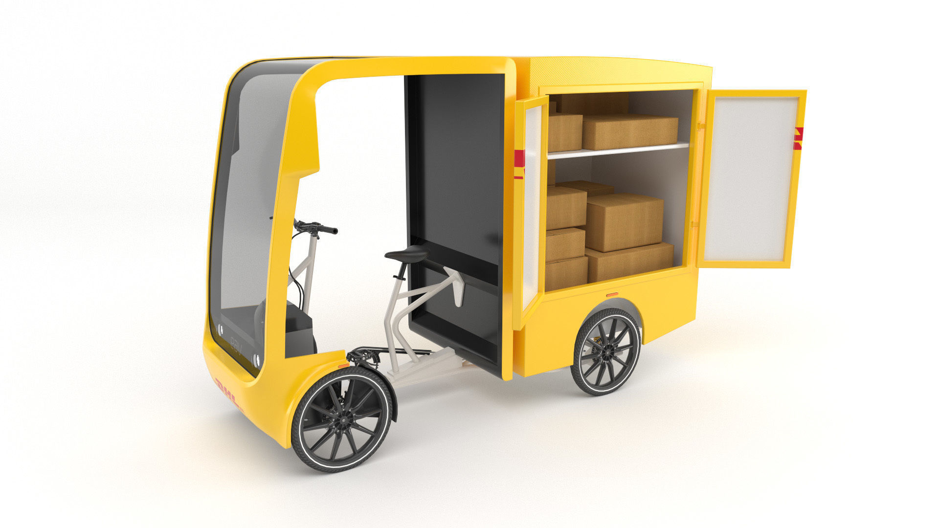 DHL Cargo bike 3D model_8