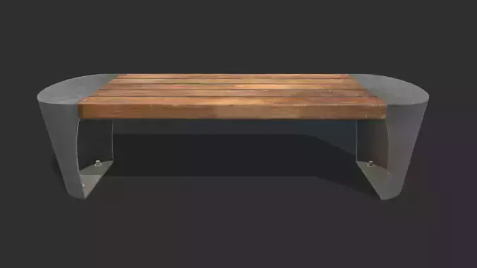 Bench 05 Low Poly PBR Realistic Low-poly 3D model