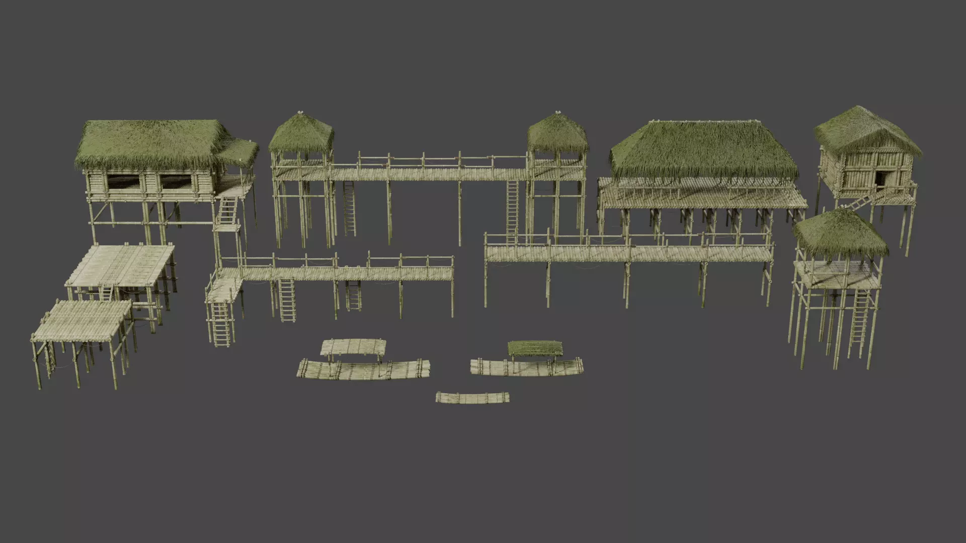Bamboo Assets Collection 3D model_0