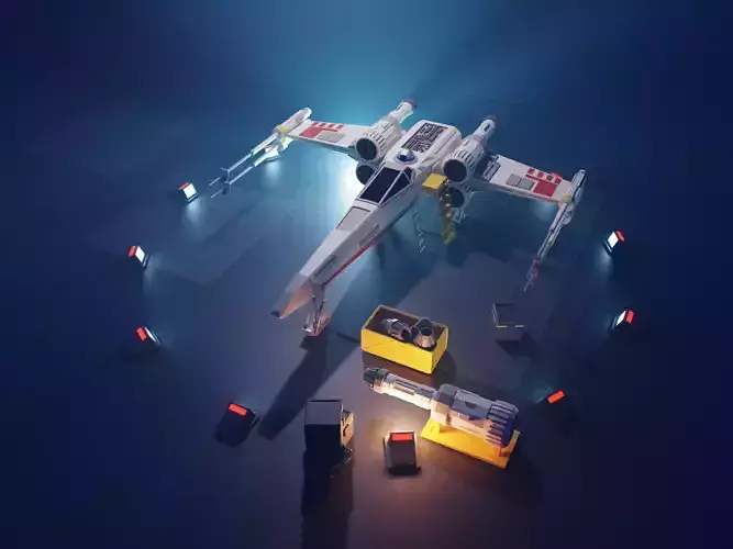 Cartoon X-Wing 3D model