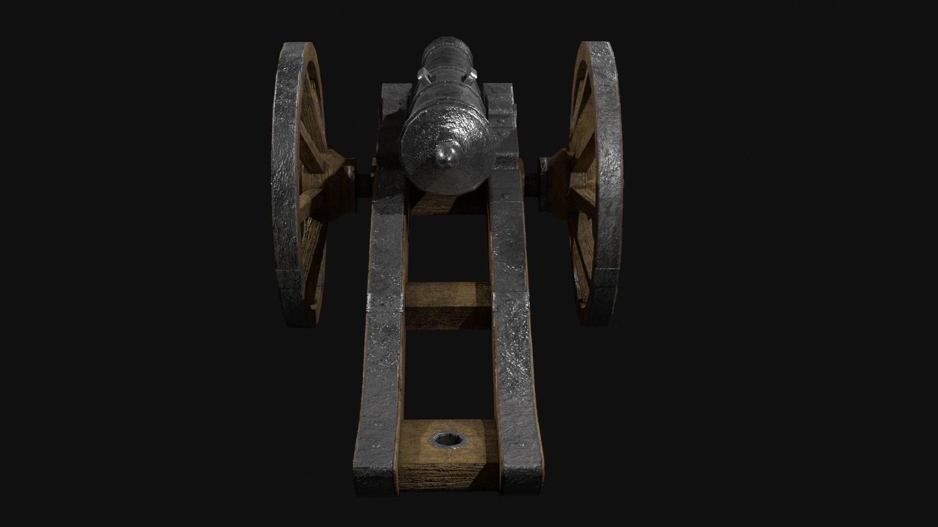 Field cannon 17th century Low-poly 3D model_5