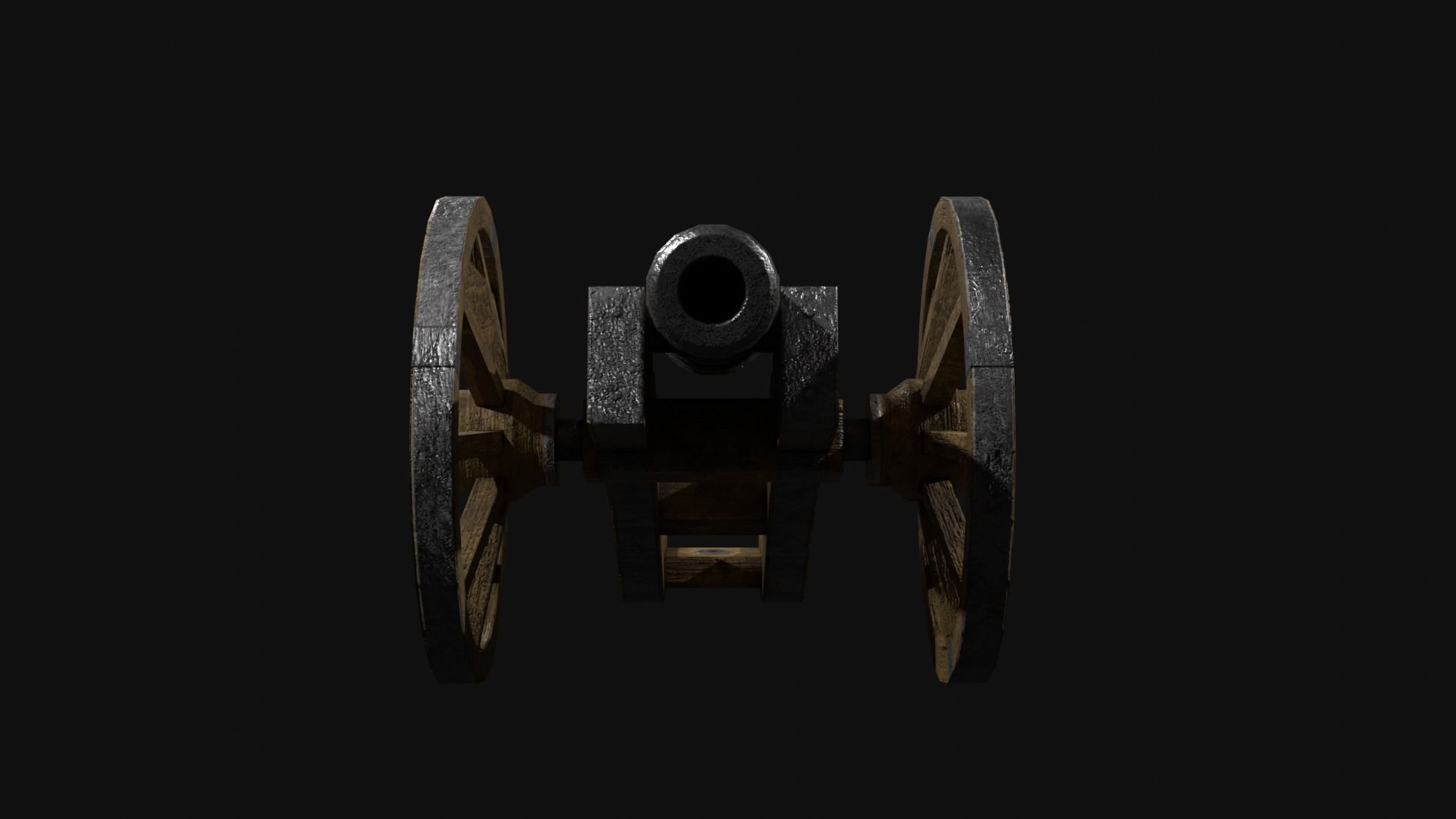 Field cannon 17th century Low-poly 3D model_4