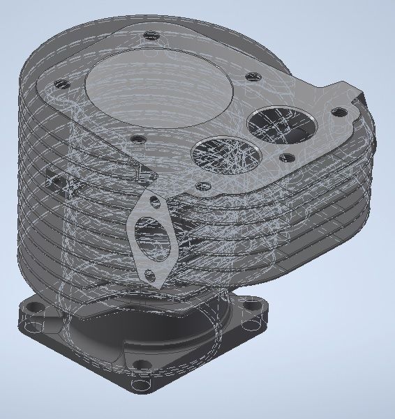 Mini tractor cylinder 3D model_2