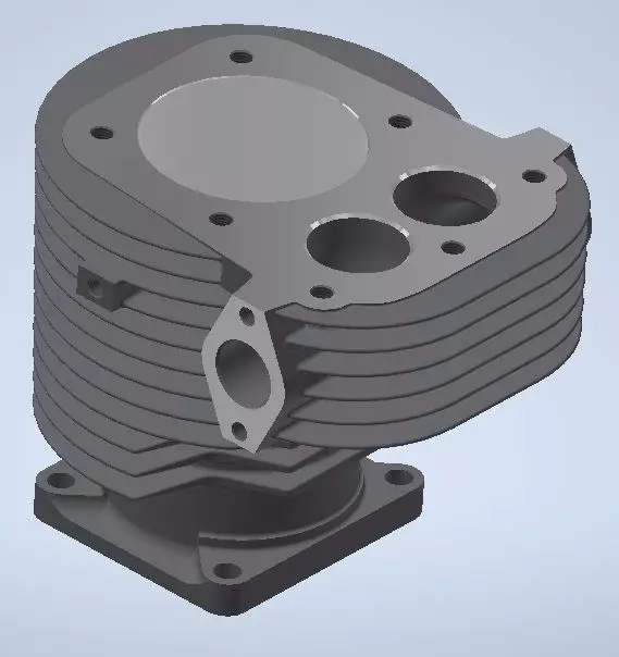 Mini tractor cylinder 3D model_0