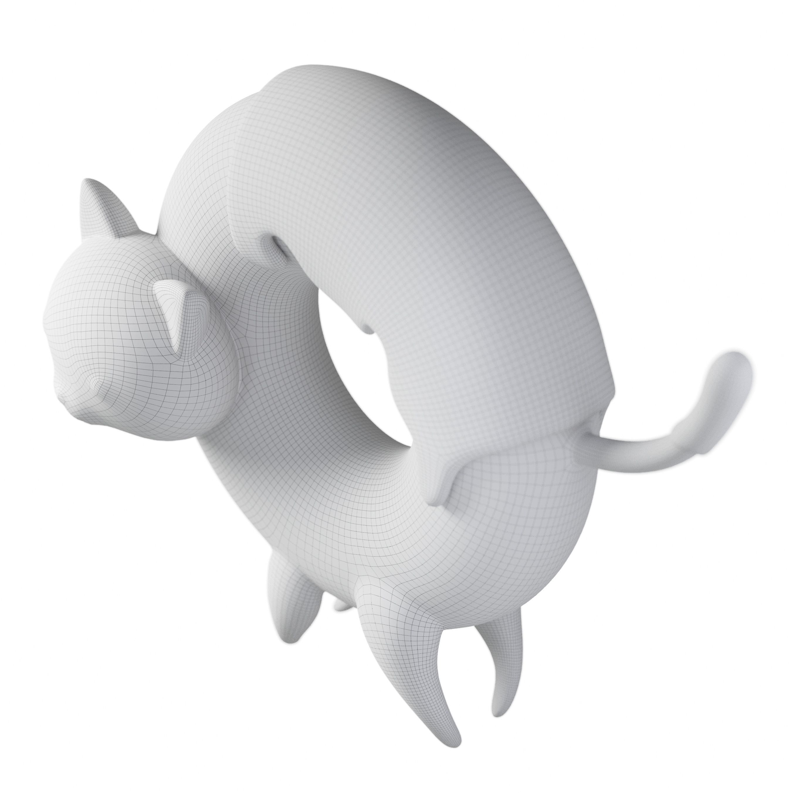Donyatsu cat ring 3D model_11