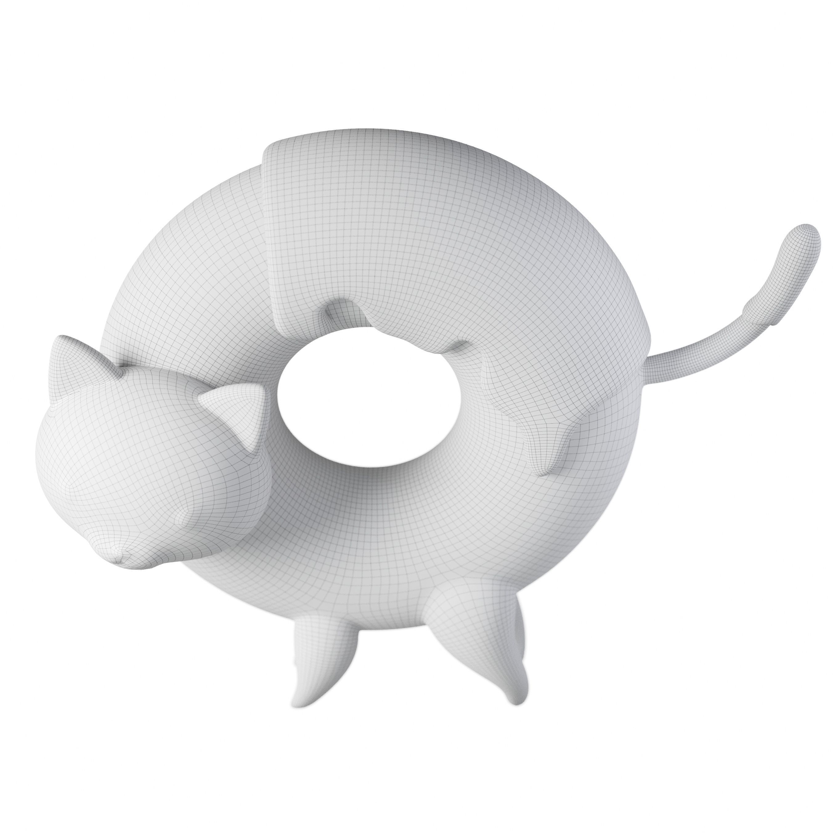 Donyatsu cat ring 3D model_9
