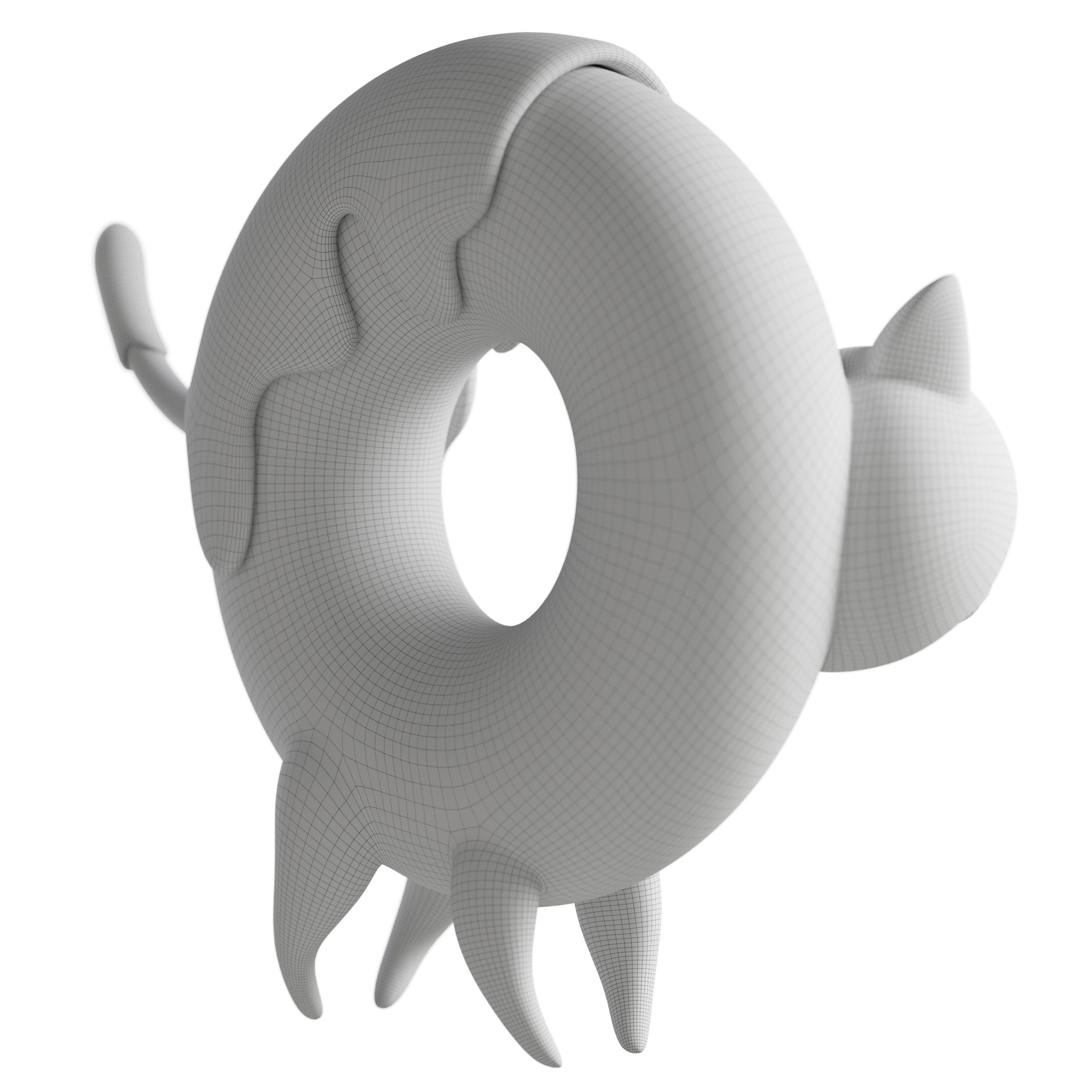 Donyatsu cat ring 3D model_3