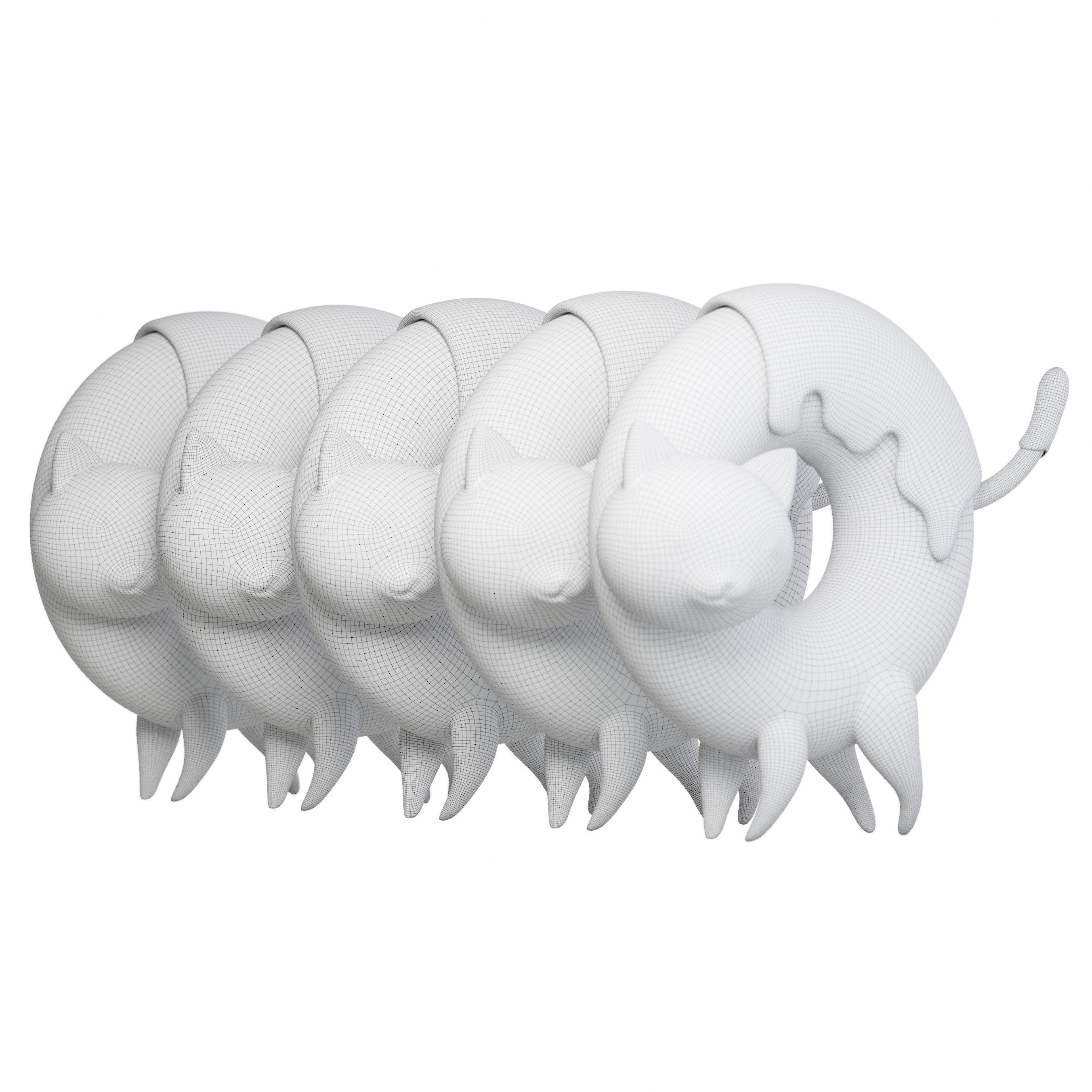 Donyatsu cat ring 3D model_13