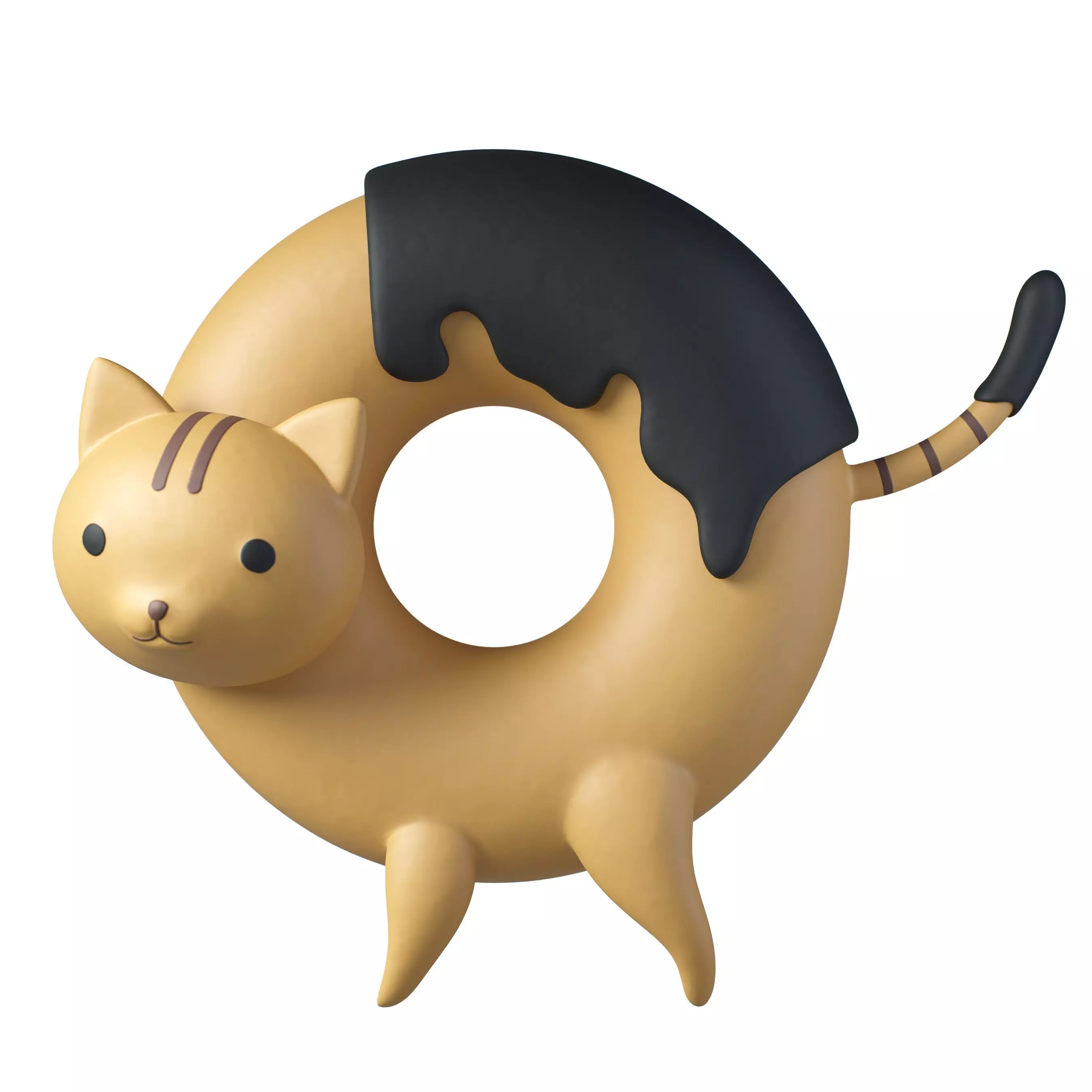 Donyatsu cat ring 3D model_0