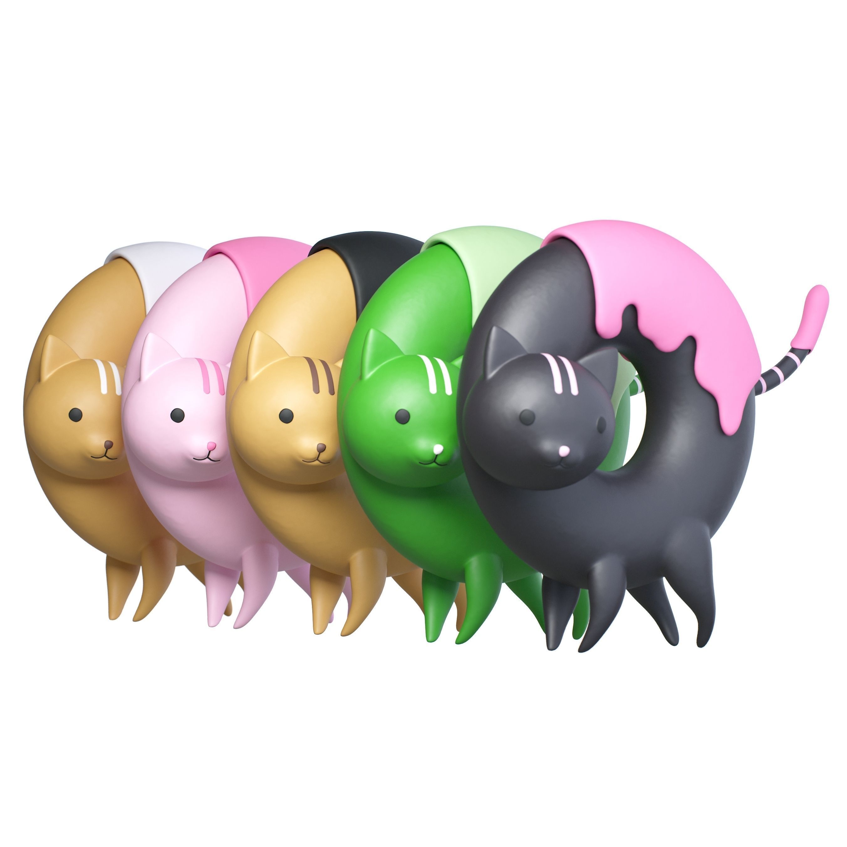 Donyatsu cat ring 3D model_12