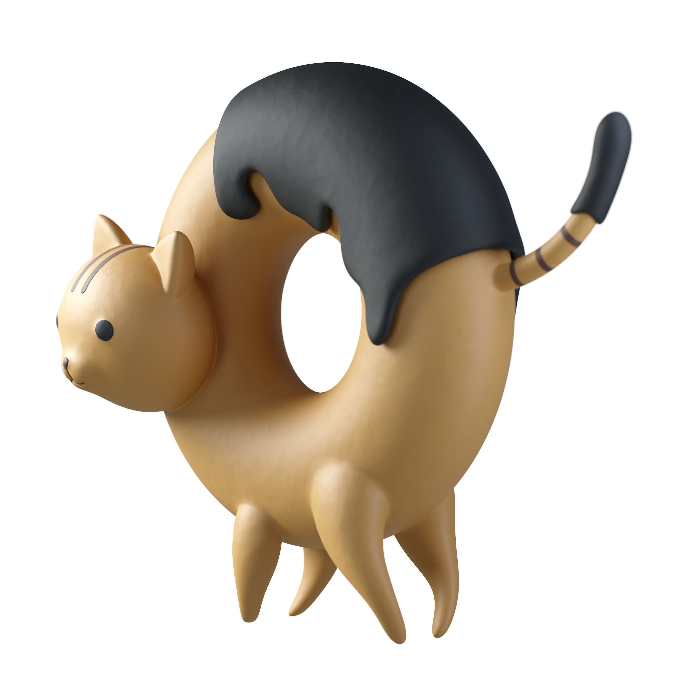 Donyatsu cat ring 3D model_4