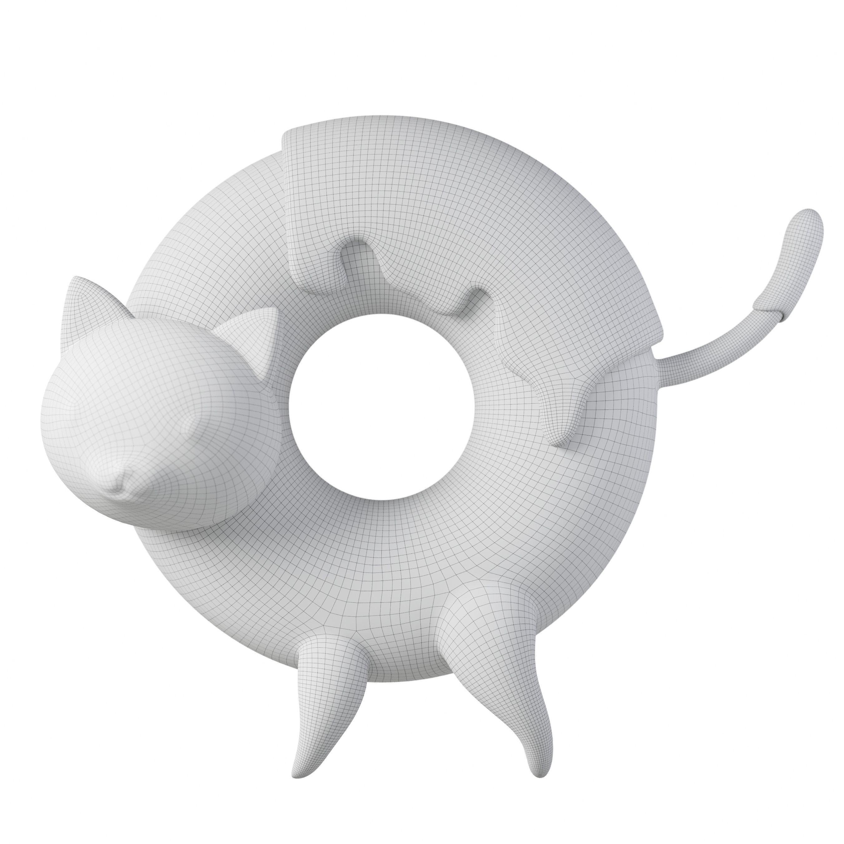 Donyatsu cat ring 3D model_1
