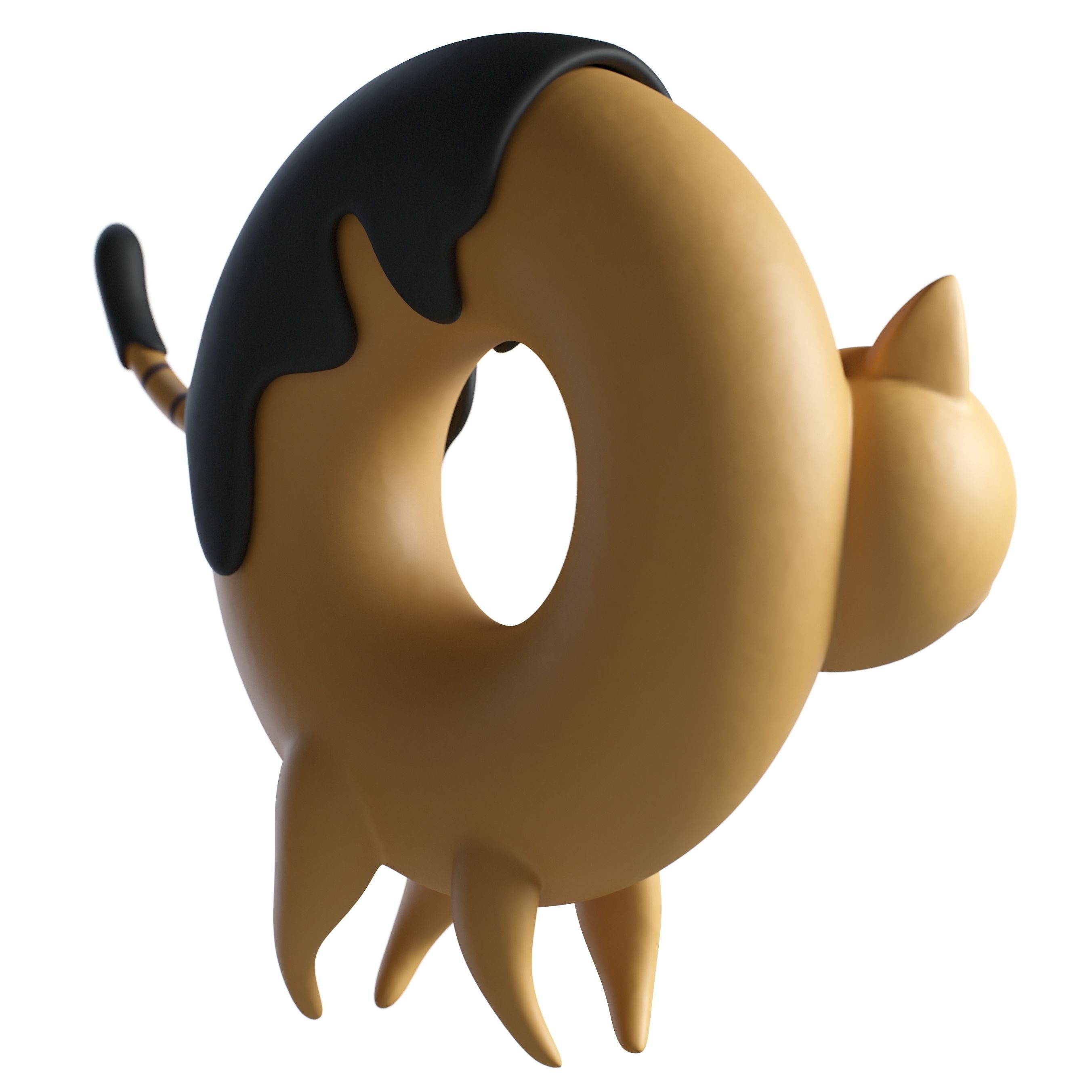 Donyatsu cat ring 3D model_2