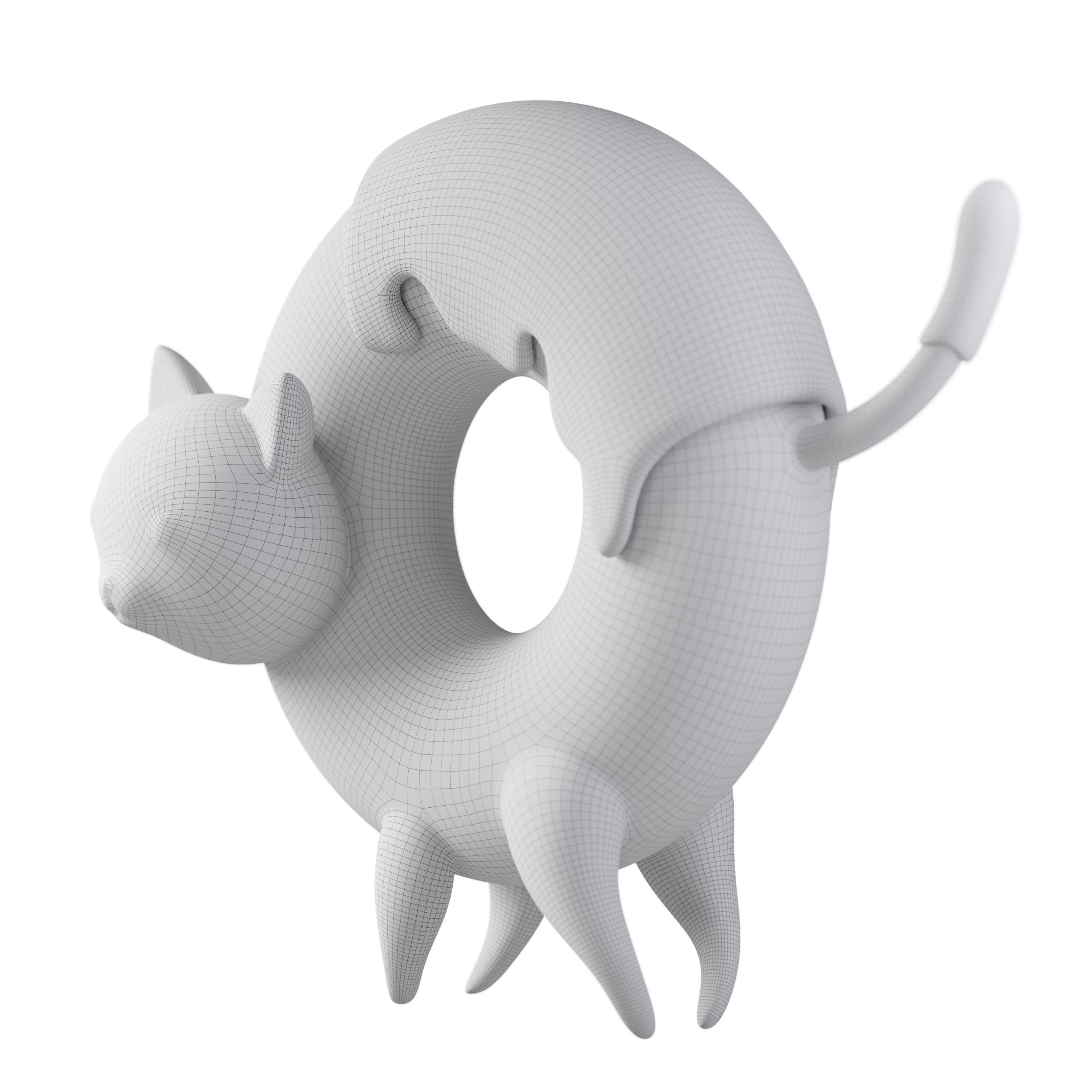 Donyatsu cat ring 3D model_5