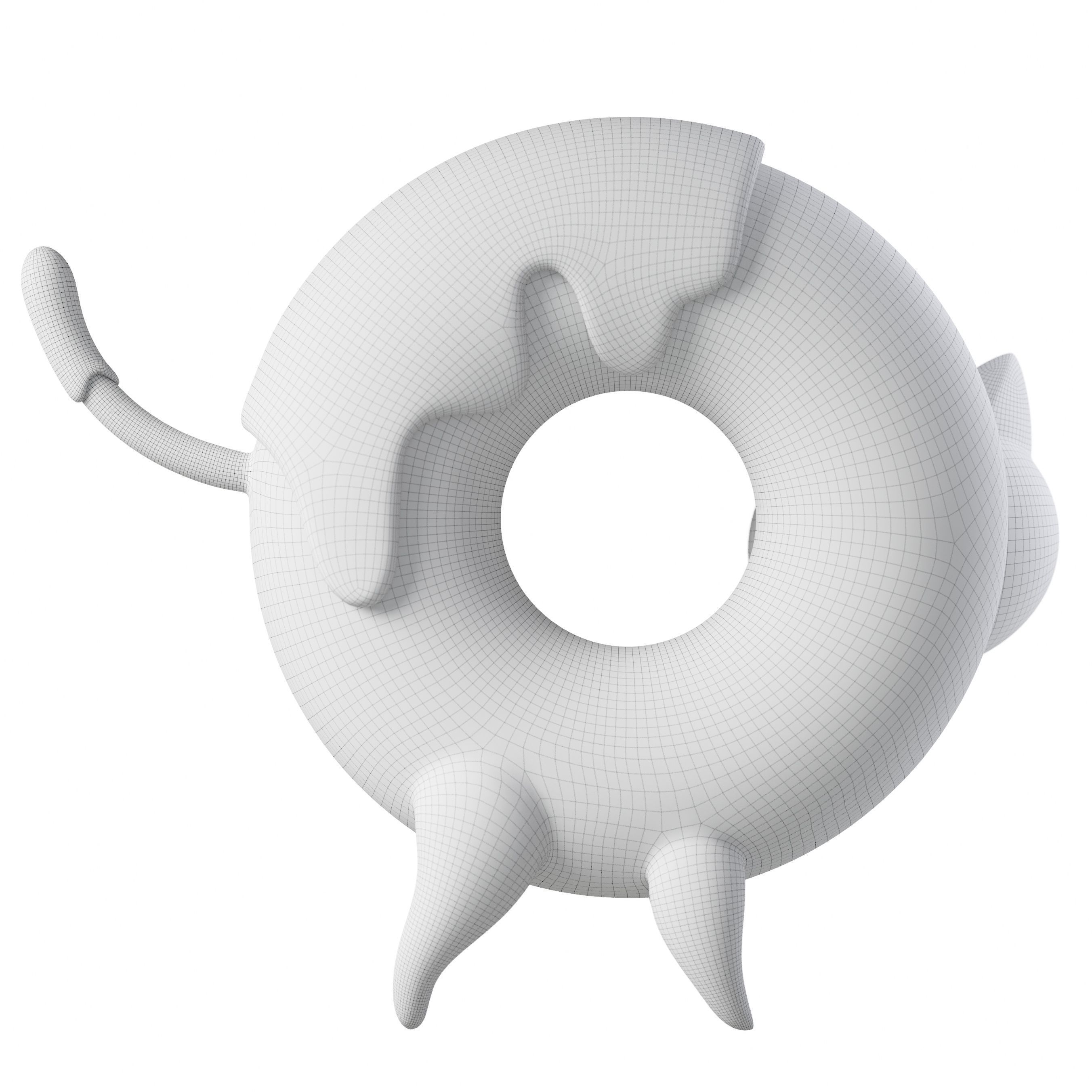Donyatsu cat ring 3D model_7