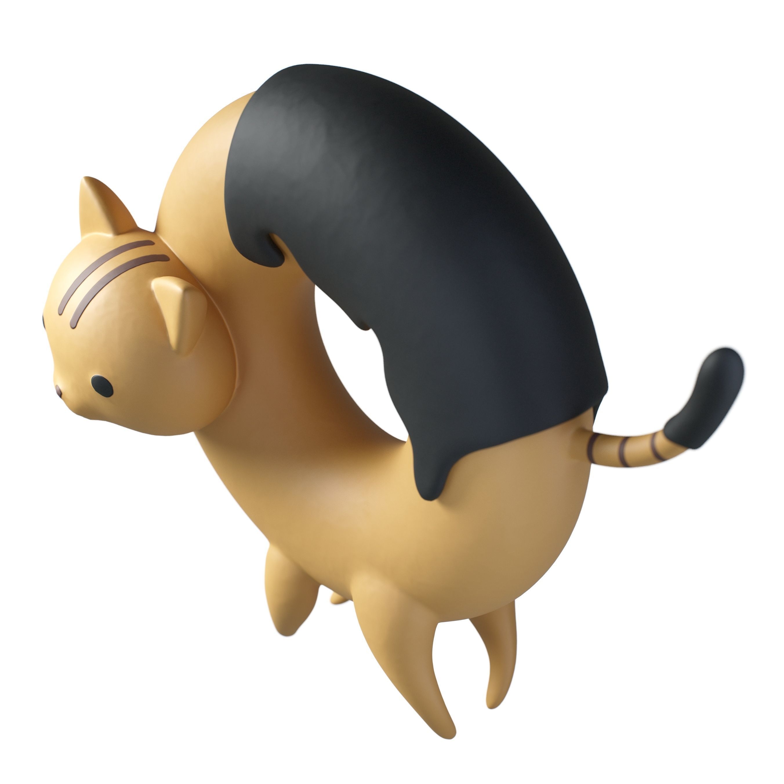 Donyatsu cat ring 3D model_10