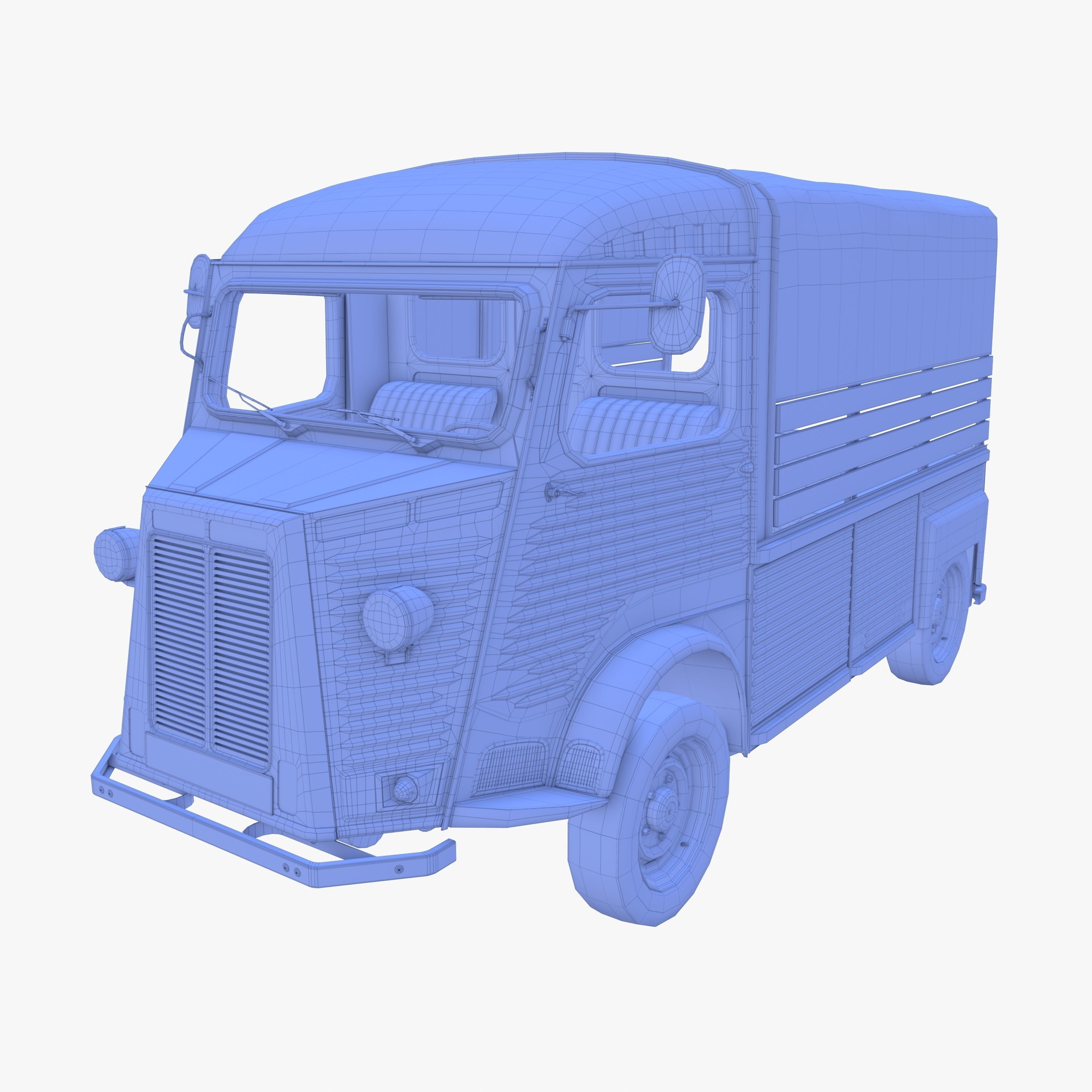 Generic 40s Van Pick Up with interior v1 3D model_31