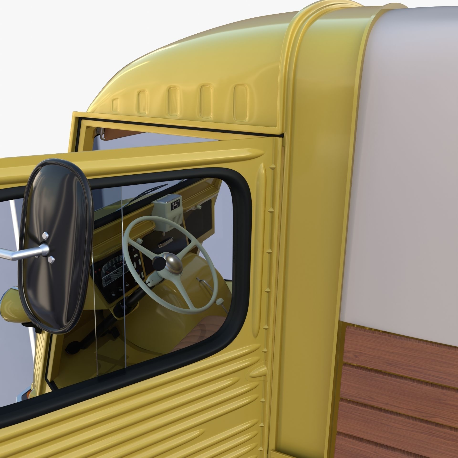 Generic 40s Van Pick Up with interior v1 3D model_21