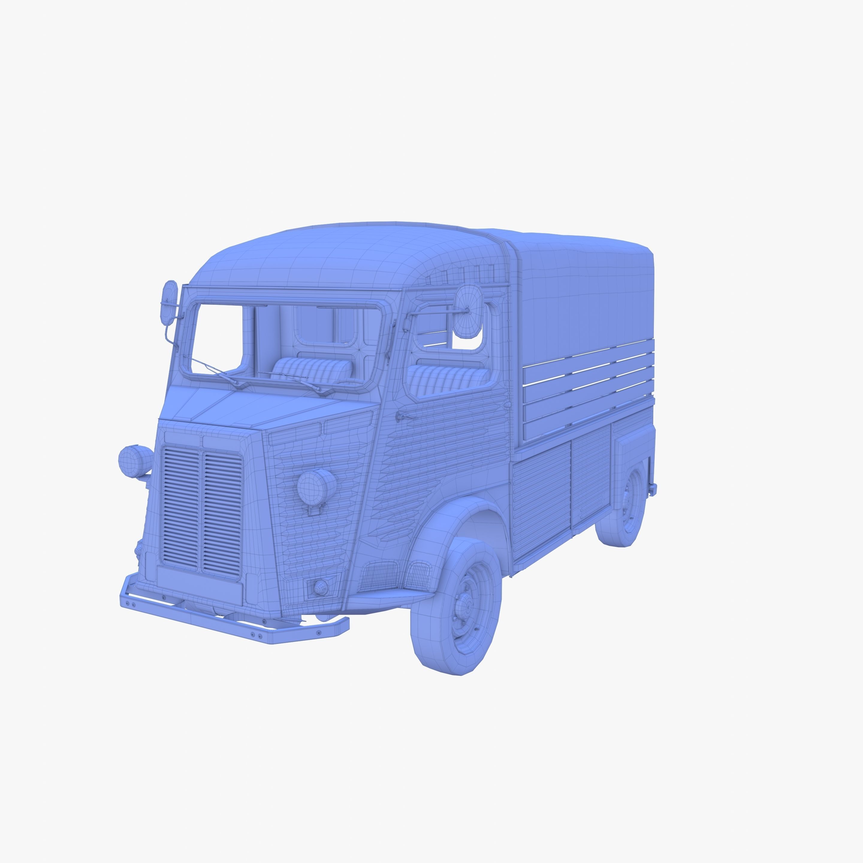 Generic 40s Van Pick Up with interior v1 3D model_25