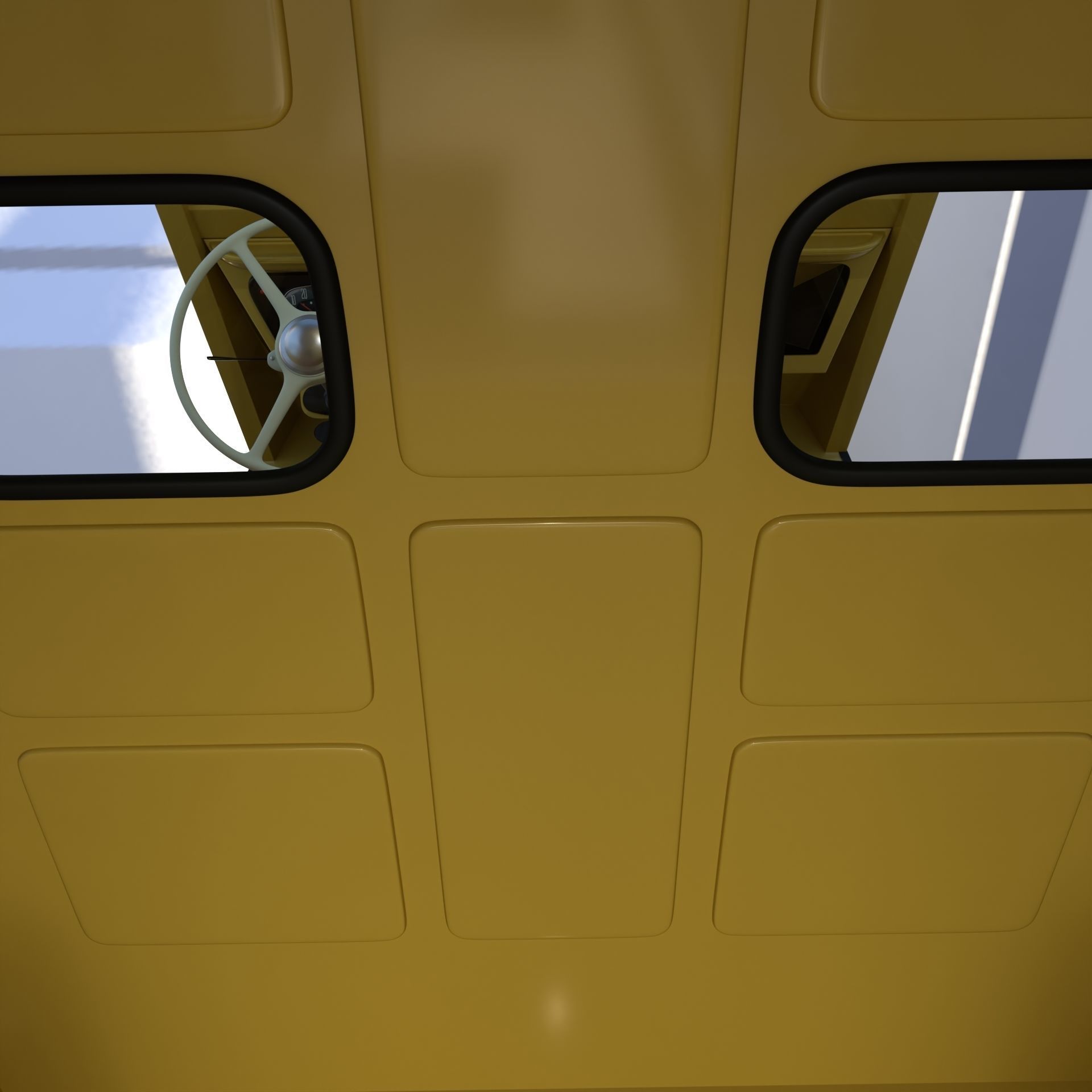 Generic 40s Van Pick Up with interior v1 3D model_22