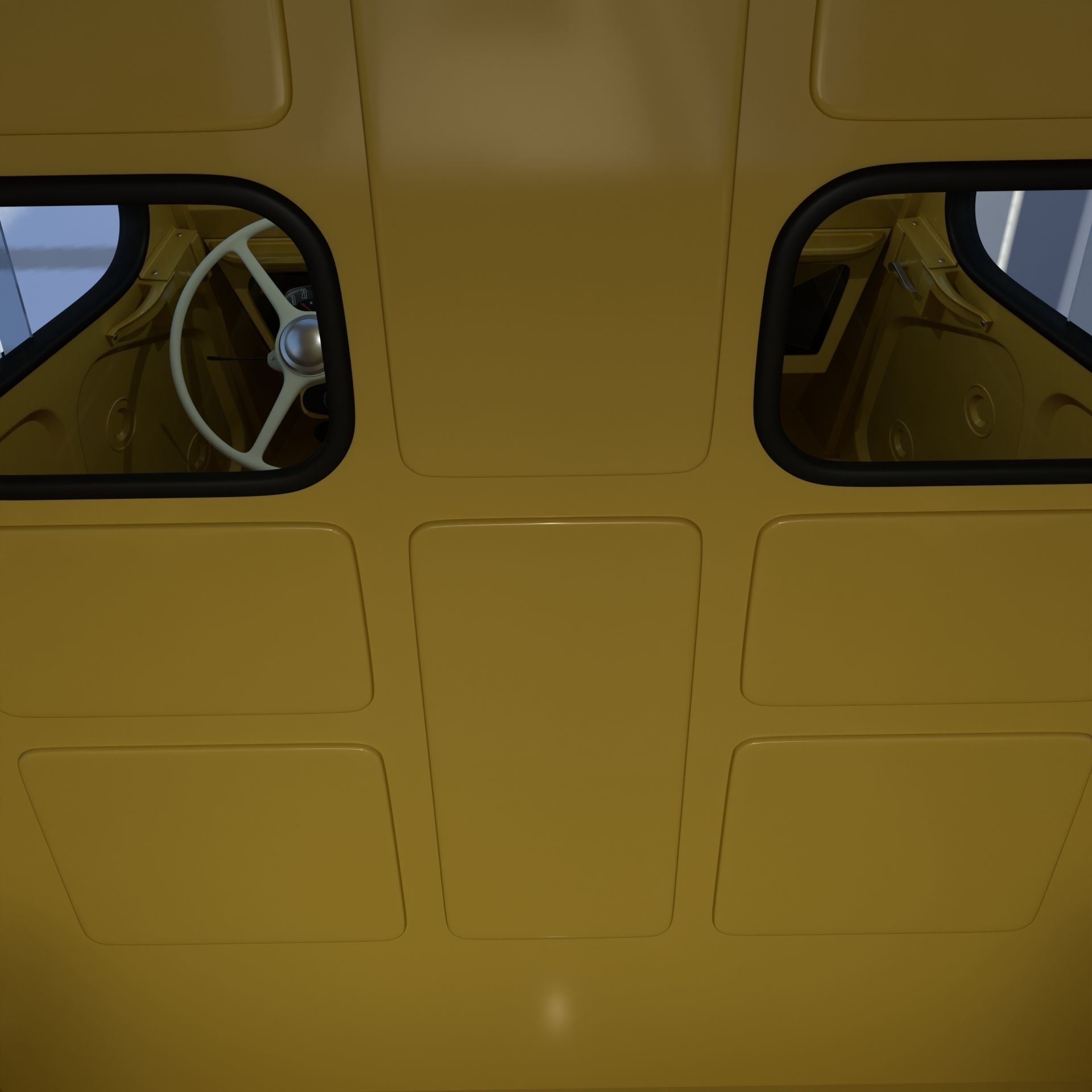 Generic 40s Van Pick Up with interior v1 3D model_11