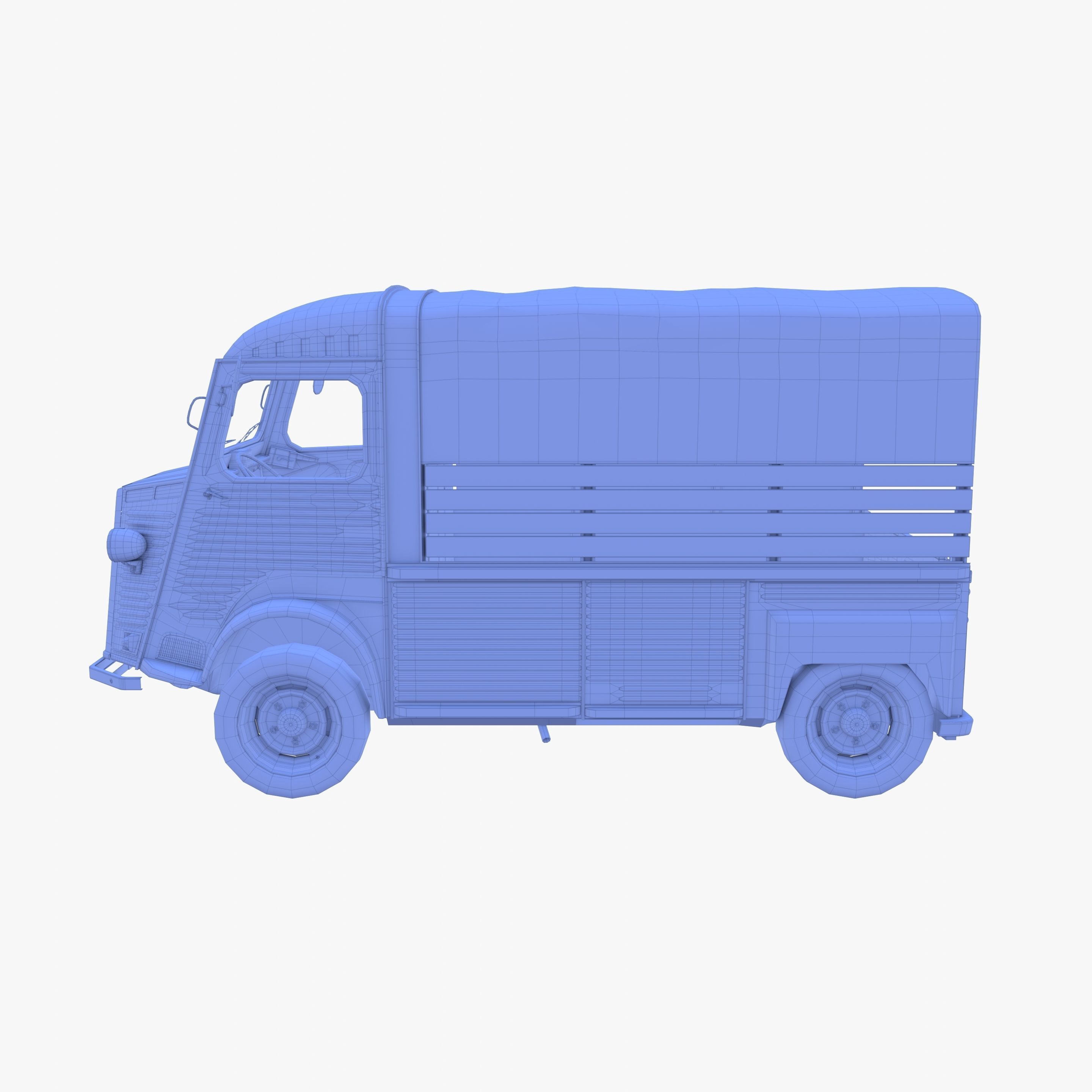 Generic 40s Van Pick Up with interior v1 3D model_26