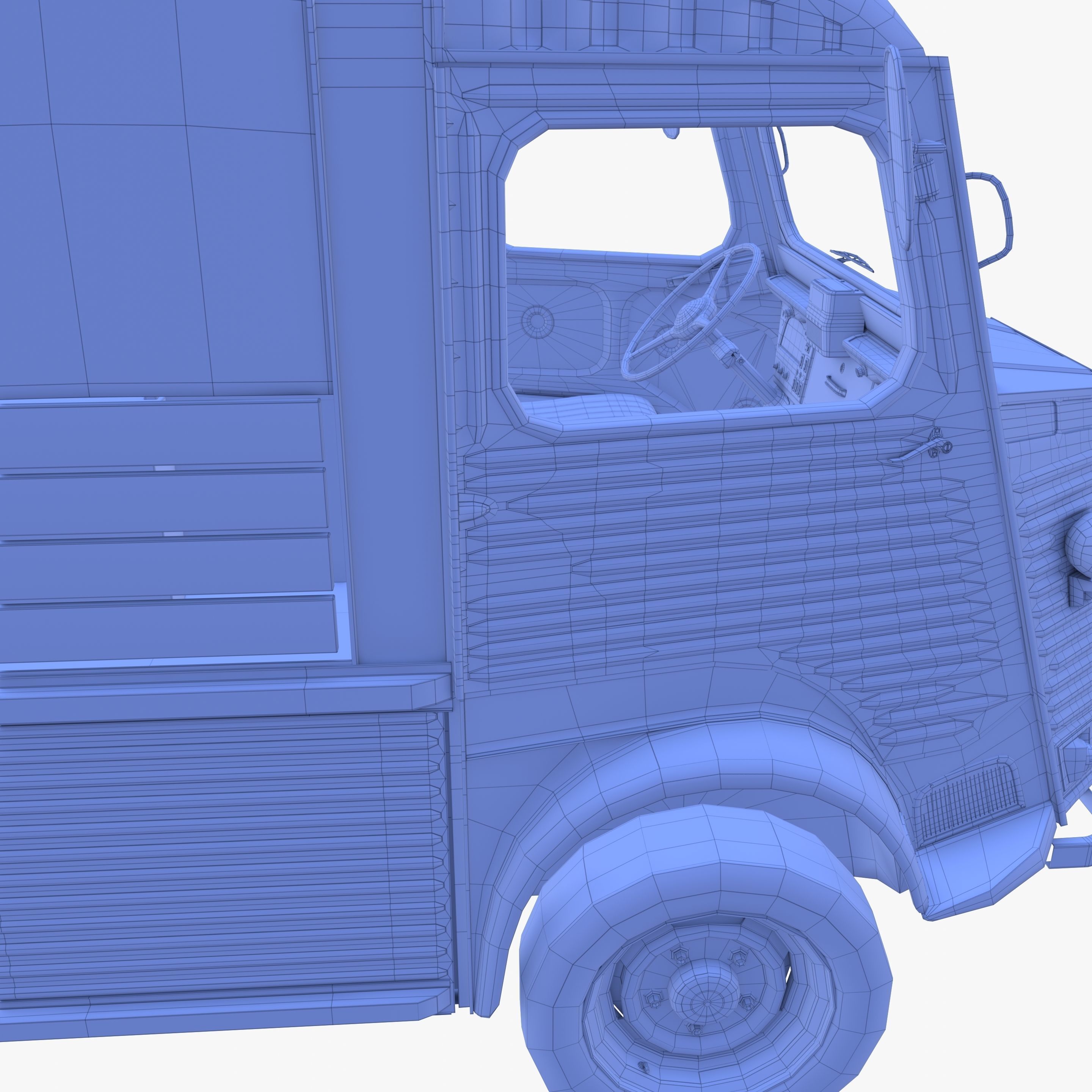 Generic 40s Van Pick Up with interior v1 3D model_33