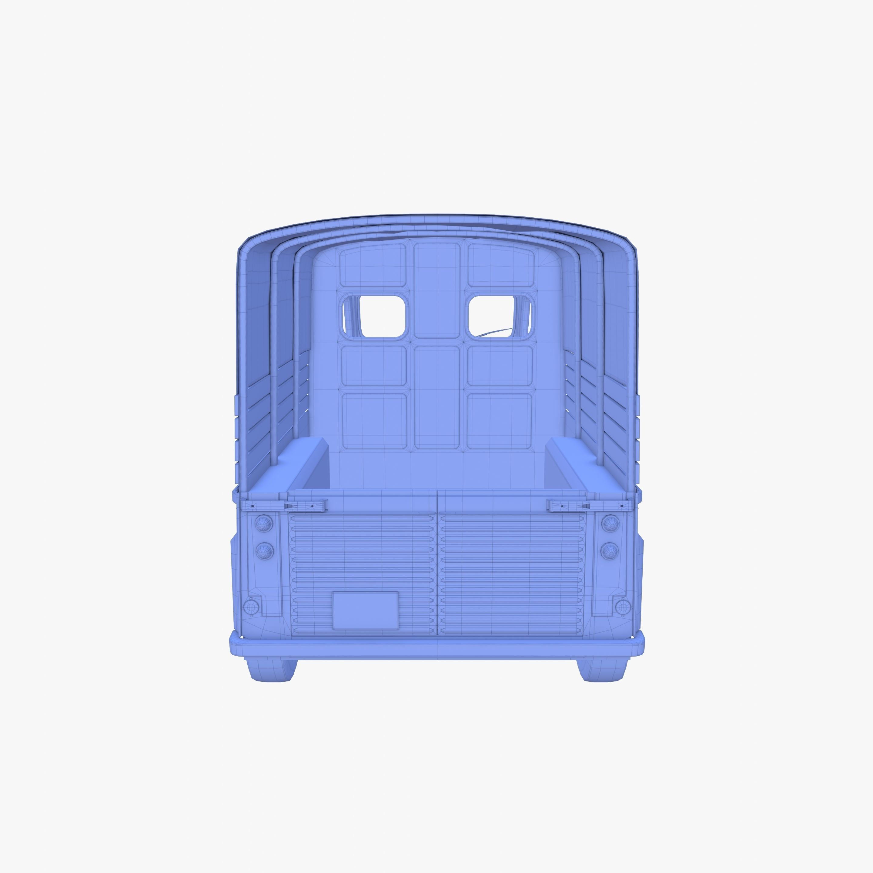 Generic 40s Van Pick Up with interior v1 3D model_27