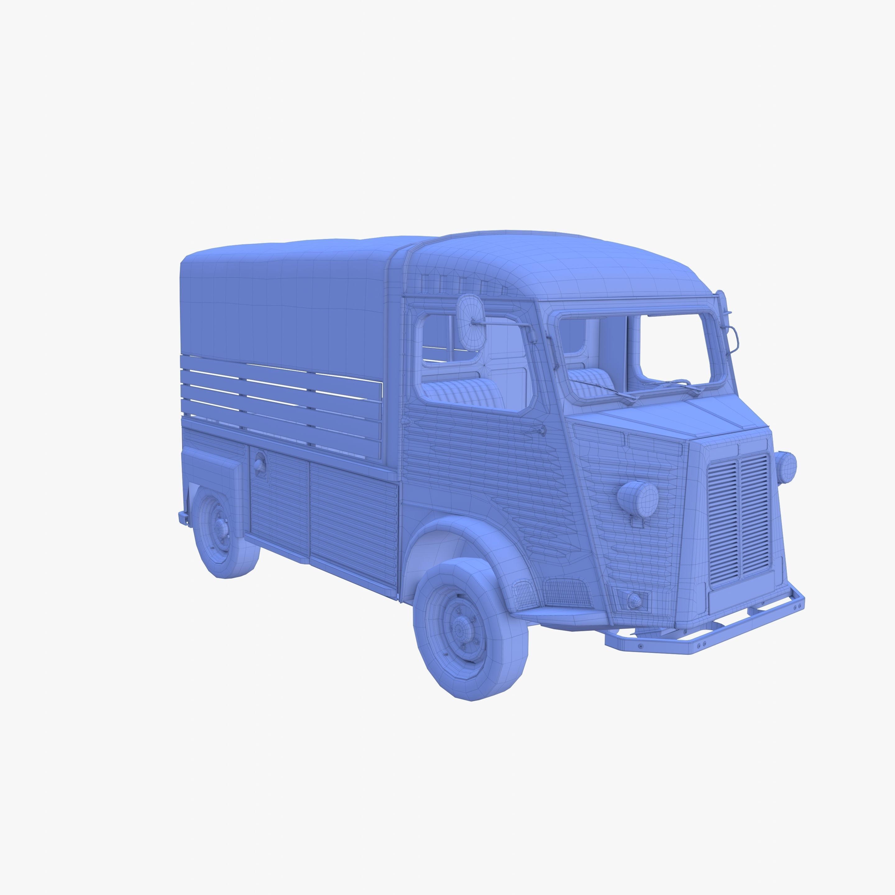 Generic 40s Van Pick Up with interior v1 3D model_28