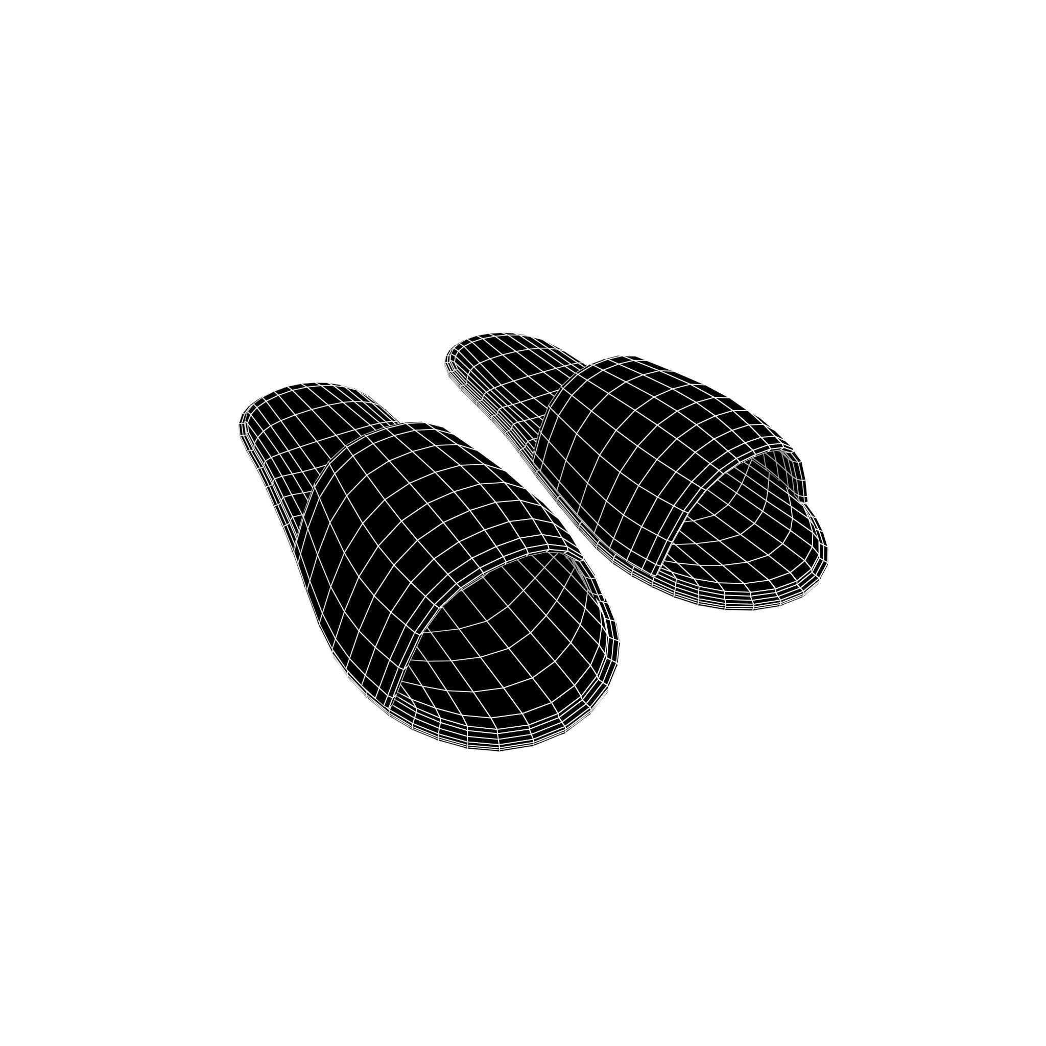 Disposable Slippers Pack Vol 1 Low-poly 3D model_7