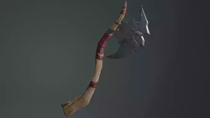 Wooden Combat Axe - Low Poly 3D Model
