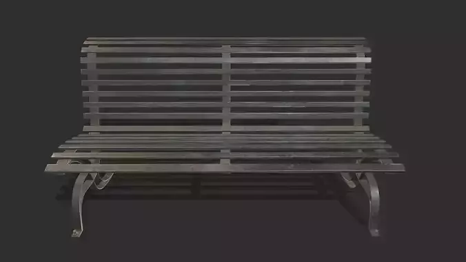 Bench 07 Low Poly PBR Realistic Low-poly 3D model