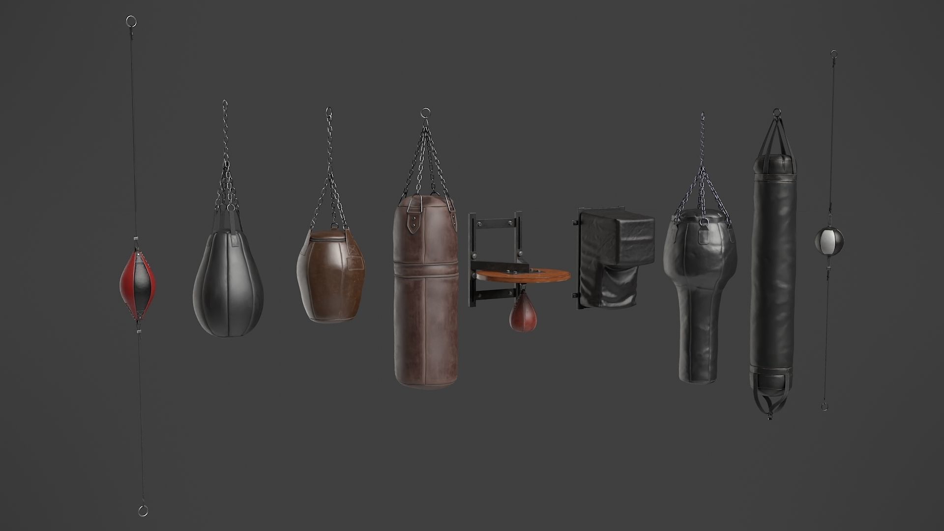 Set of Punching Bags 3D Model Collection_10
