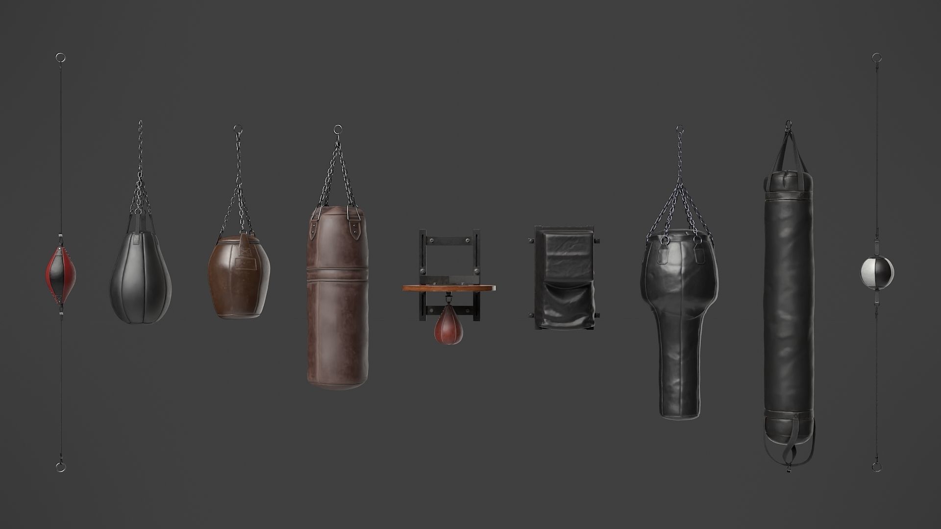 Set of Punching Bags 3D Model Collection_15