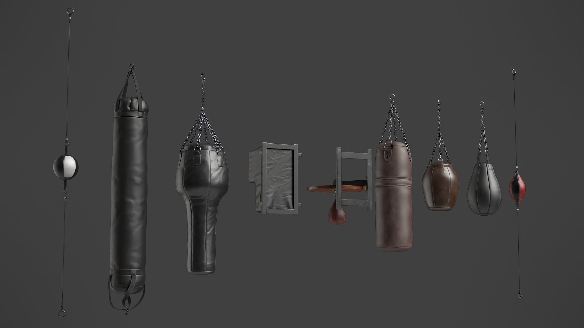 Set of Punching Bags 3D Model Collection_13