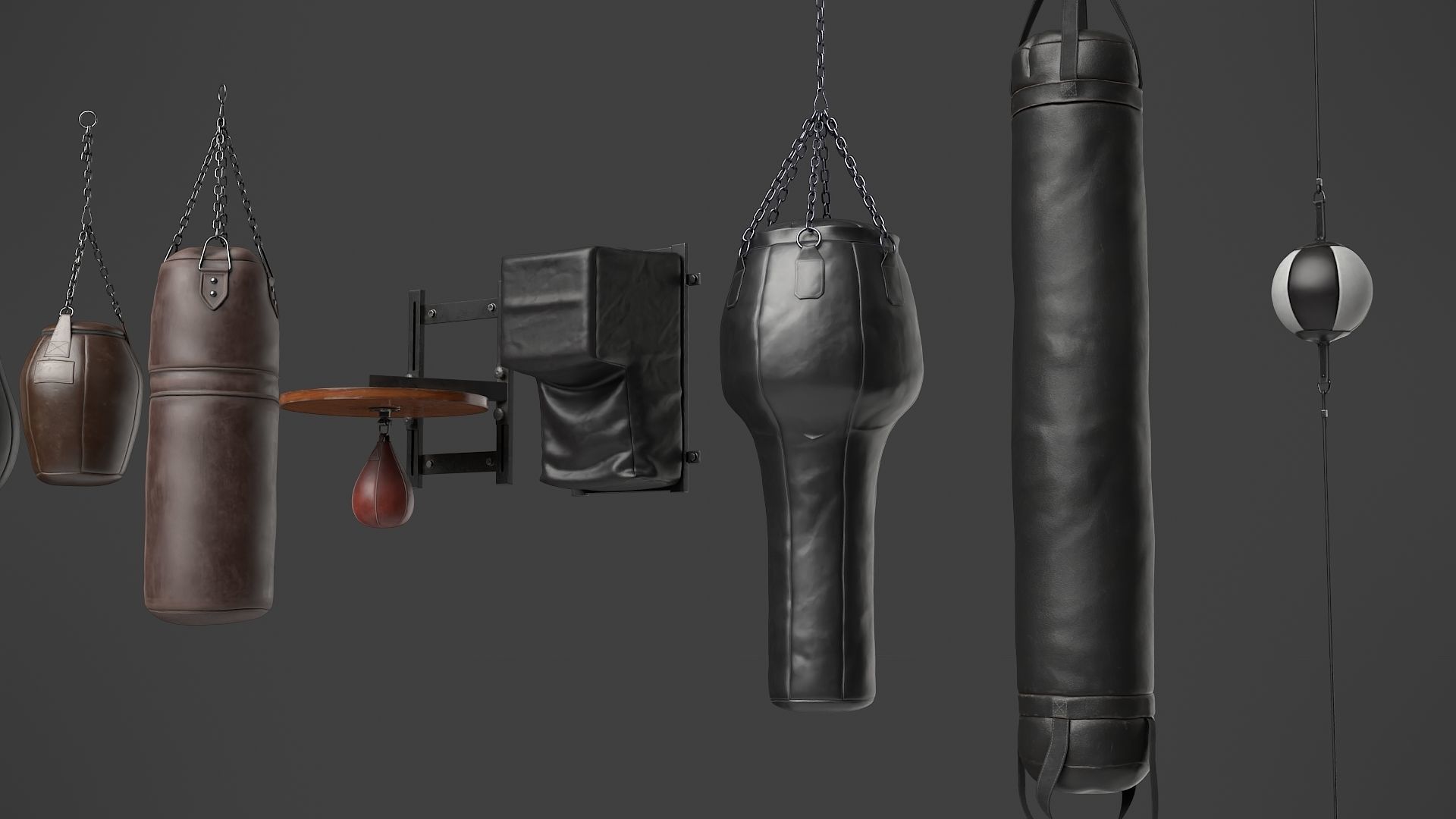 Set of Punching Bags 3D Model Collection_14