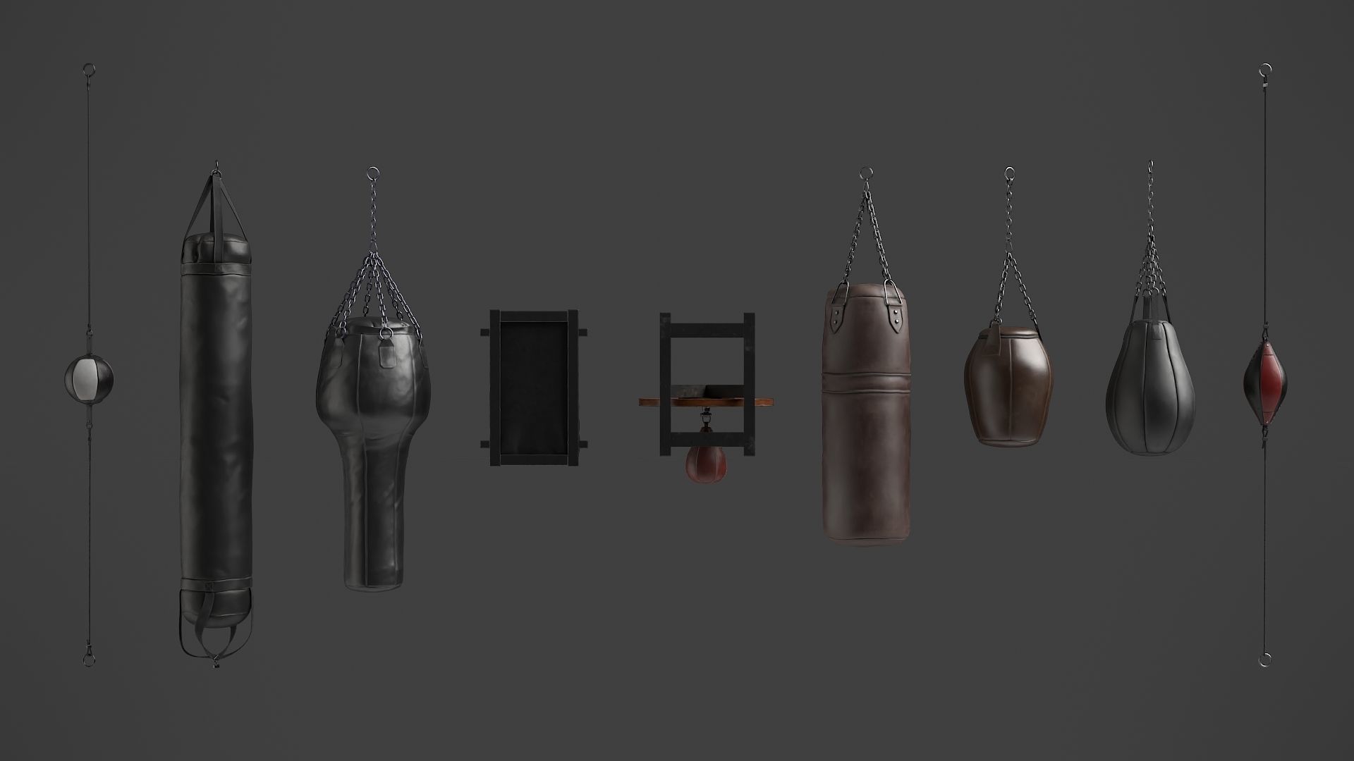 Set of Punching Bags 3D Model Collection_12