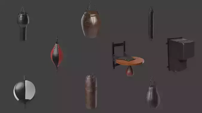 Set of Punching Bags 3D Model Collection
