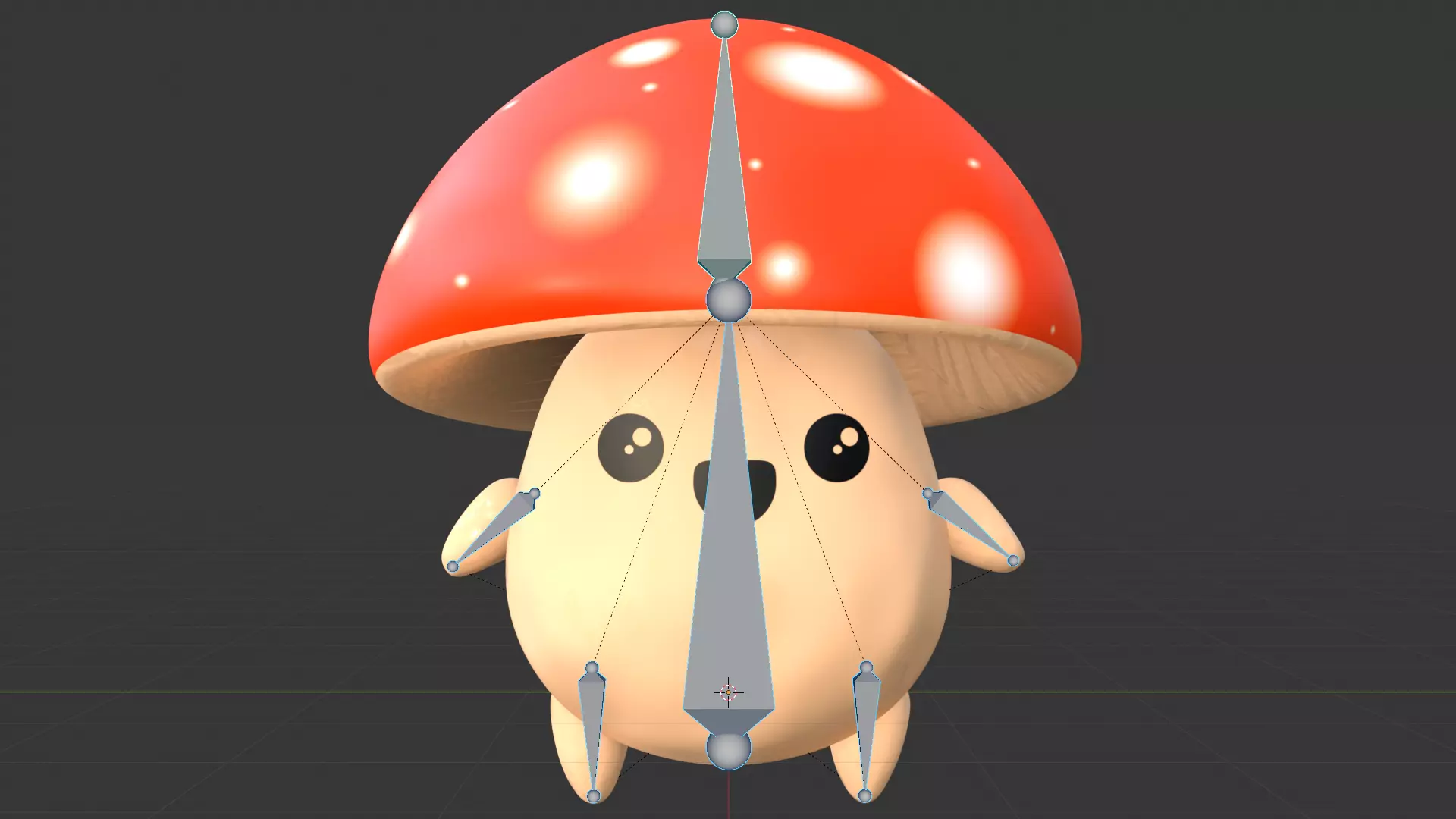 Mini Mushroom Low-poly 3D model_7
