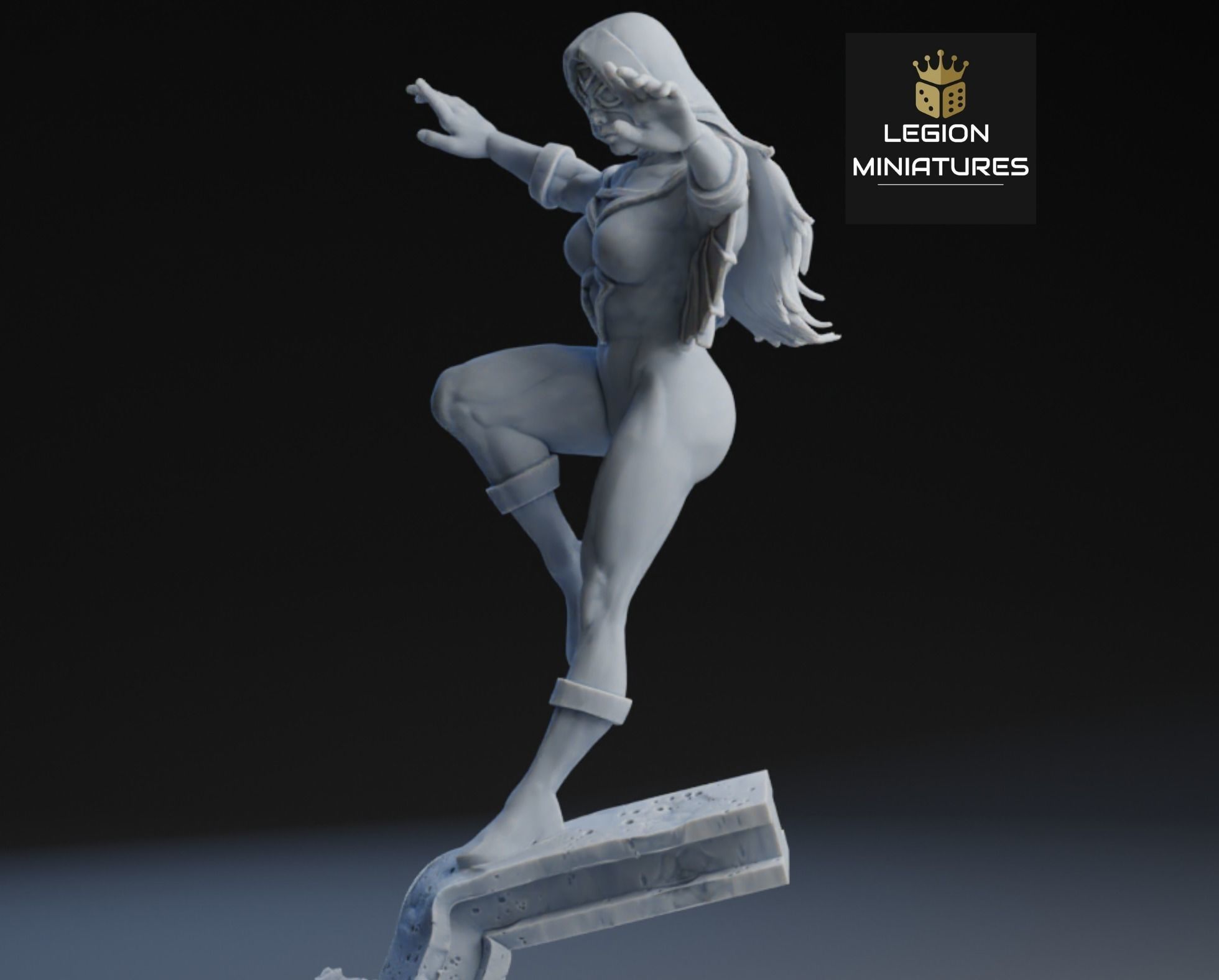 MARVEL CRISIS PROTOCOL SPIDERWOMAN PRESUPPORTED INCLUDED 3D print model_1