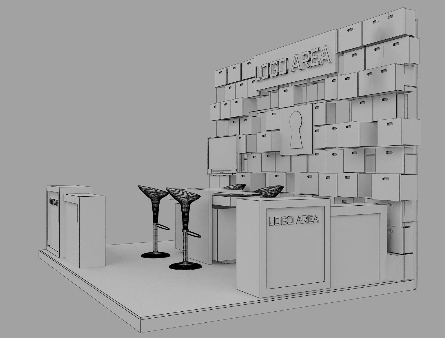 Booth Exhibition Stand a 29 3D model_7