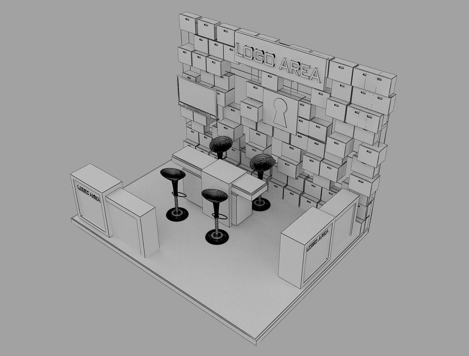 Booth Exhibition Stand a 29 3D model_1