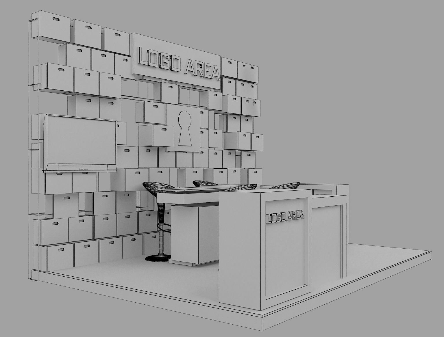 Booth Exhibition Stand a 29 3D model_9