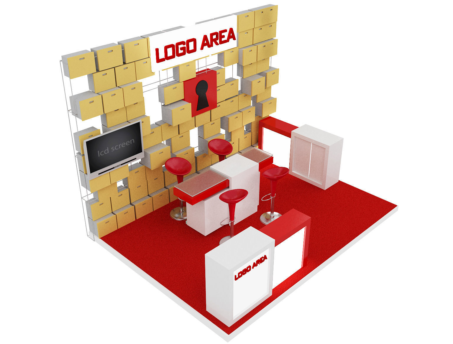 Booth Exhibition Stand a 29 3D model_4