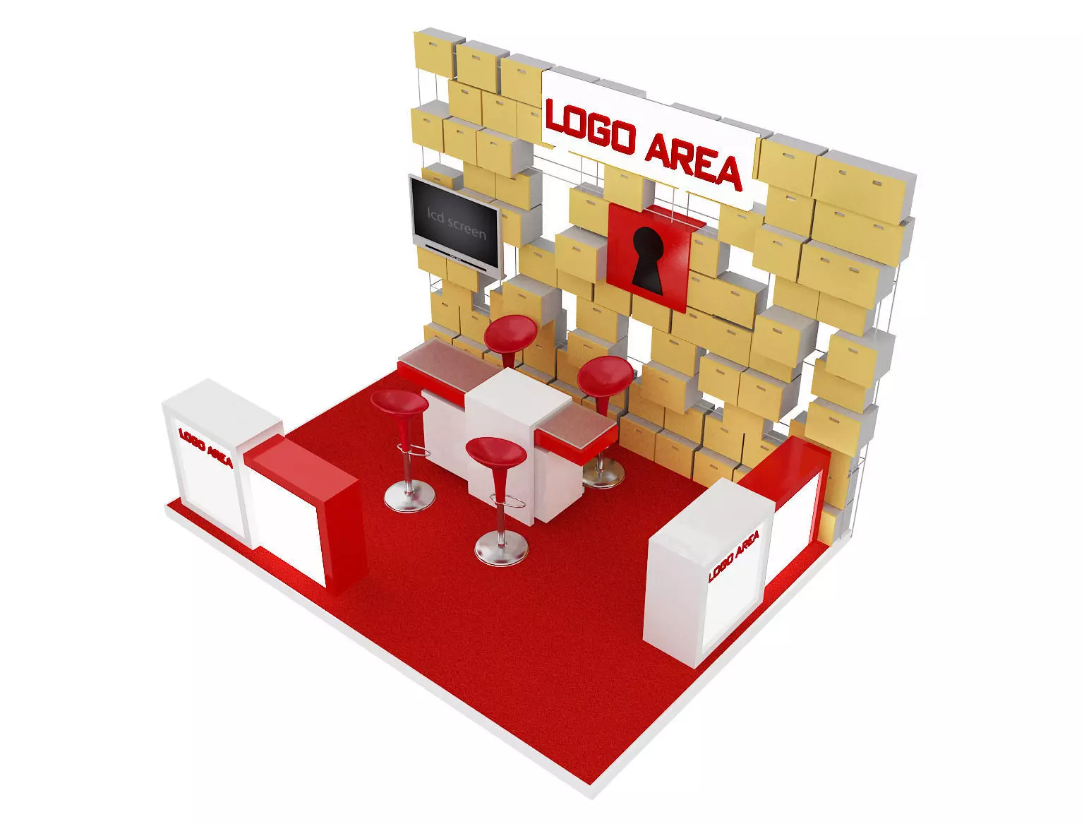 Booth Exhibition Stand a 29 3D model_0