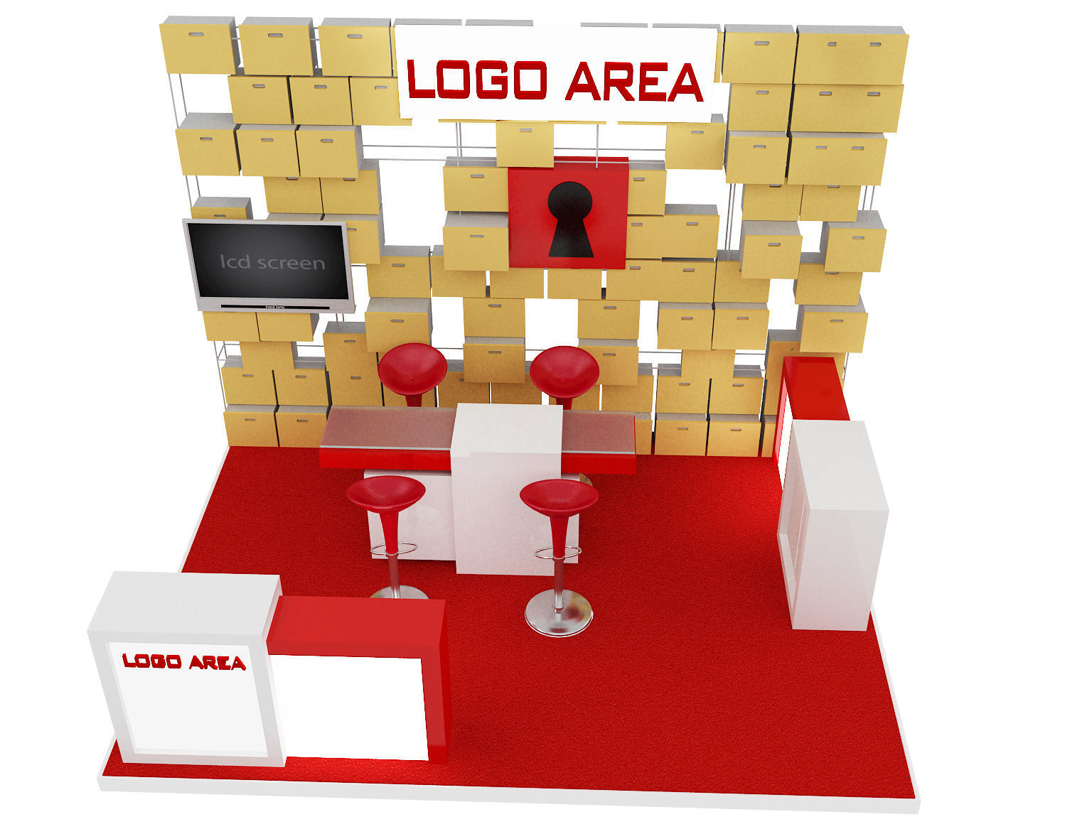 Booth Exhibition Stand a 29 3D model_10