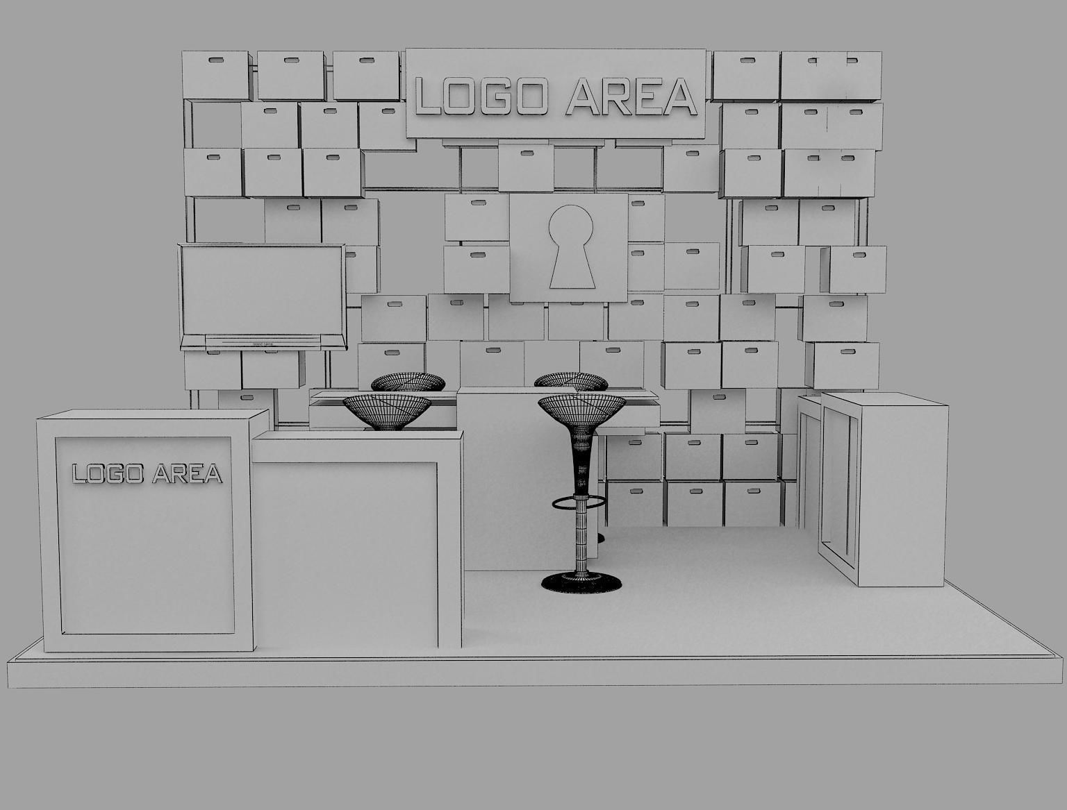 Booth Exhibition Stand a 29 3D model_3