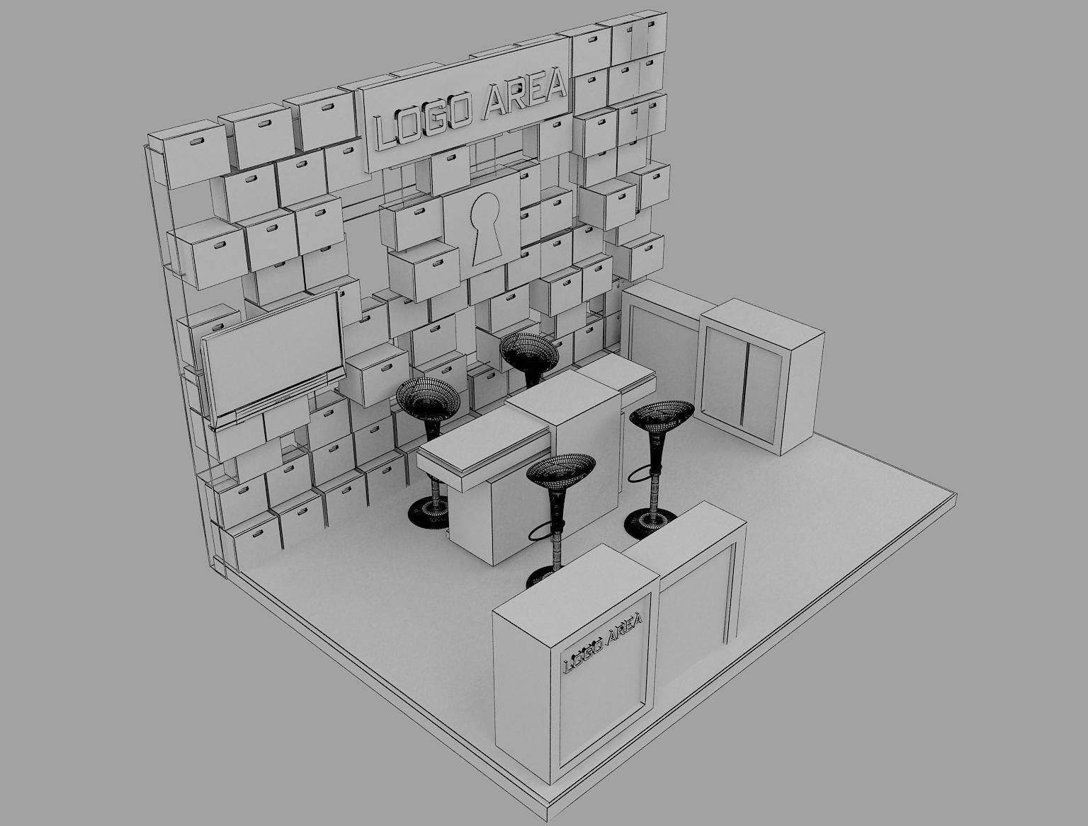 Booth Exhibition Stand a 29 3D model_5